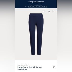 Ralph Lauren Polo Golf, Women’s Stretch Skinny Ankle Pants, Navy, NWT